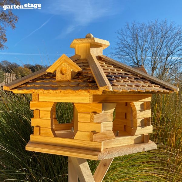XXL Vogelfutterhaus mit Holzschindeldach